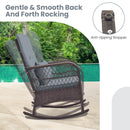 3 Pieces Rocking Bistro Set with 2-Tier Coffee Table