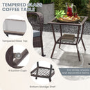3 Pieces Rocking Bistro Set with 2-Tier Coffee Table
