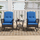 3 Pieces Rocking Bistro Set with 2-Tier Coffee Table