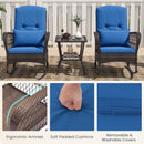3 Pieces Rocking Bistro Set with 2-Tier Coffee Table