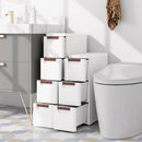 3/4/5/6-Drawer Rolling Organizer Unit Narrow Storage Cabinet with Built-In Wheels for Small Space-3-Drawer