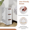 3/4/5/6-Drawer Rolling Organizer Unit Narrow Storage Cabinet with Built-In Wheels for Small Space-3-Drawer
