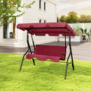 3-Seat Porch Swing with Canopy and Cushions