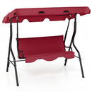 3-Seat Porch Swing with Canopy and Cushions