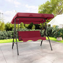 3-Seat Porch Swing with Canopy and Cushions