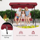 3-Seat Porch Swing with Canopy and Cushions
