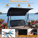 3-Seat Patio Swing Chair with Adjustable Canopy - 800 lbs