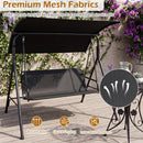 3-Seat Patio Swing Chair with Adjustable Canopy - 800 lbs