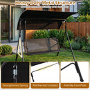 3-Seat Patio Swing Chair with Adjustable Canopy - 800 lbs