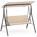3-Seat Patio Swing Chair with Adjustable Canopy