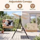 3-Seat Patio Swing Chair with Adjustable Canopy