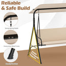3-Seat Patio Swing Chair with Adjustable Canopy