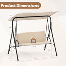 3-Seat Patio Swing Chair with Adjustable Canopy