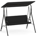 3-Seat Patio Swing Chair with Adjustable Canopy