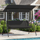 3-Seat Patio Swing Chair with Adjustable Canopy