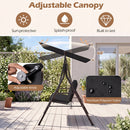 3-Seat Patio Swing Chair with Adjustable Canopy