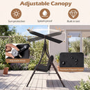 3-Seat Patio Swing Chair with Adjustable Canopy