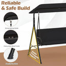 3-Seat Patio Swing Chair with Adjustable Canopy