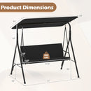 3-Seat Patio Swing Chair with Adjustable Canopy