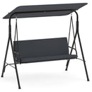 3-Seat Patio Swing Chair with Adjustable Canopy