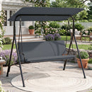 3-Seat Patio Swing Chair with Adjustable Canopy