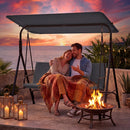 3-Seat Patio Swing Chair with Adjustable Canopy