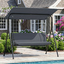 3-Seat Patio Swing Chair with Adjustable Canopy