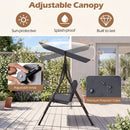 3-Seat Patio Swing Chair with Adjustable Canopy