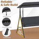 3-Seat Patio Swing Chair with Adjustable Canopy