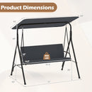 3-Seat Patio Swing Chair with Adjustable Canopy
