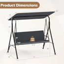3-Seat Patio Swing Chair with Adjustable Canopy