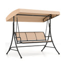 3-Seat Patio Swing Chair with Adjustable Canopy