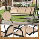 3-Seat Patio Swing Chair with Adjustable Canopy