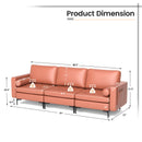 3-Seat Modular Sofa with Storage Pocket and Metal Legs