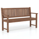 3-Seater Wooden Garden Bench with Backrest, 59 Inch