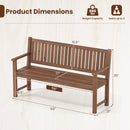 3-Seater Wooden Garden Bench with Backrest, 59 Inch