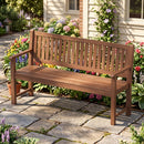 3-Seater Wooden Garden Bench with Backrest, 59 Inch