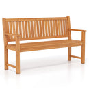 3-Seater Wooden Garden Bench with Backrest, 59 Inch