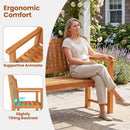 3-Seater Wooden Garden Bench with Backrest, 59 Inch