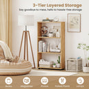 3-Tier Bookcase 42 inch Tall Book Shelf with Anti-Tipping Kit