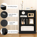 3-Tier Bookcase Open Display Rack Cabinet with Adjustable Shelves