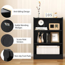 3-Tier Bookcase Open Display Rack Cabinet with Adjustable Shelves