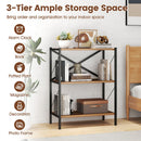 3-Tier Bookshelf with Heavy-Duty Metal Frame