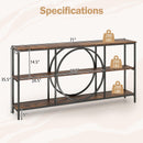 3-Tier Console Table with Faux Marble Top and Storage Shelves for Hallway Living Room