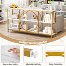 3-Tier Console Table with Faux Marble Top and Storage Shelves for Hallway Living Room