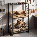 3-Tier Drink Crate Rack with Shelf for Beer and Water for Kitchen and Garage