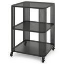 3-Tier End Table with Wheels Rolling Side Table with Open Storage Shelves