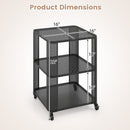 3-Tier End Table with Wheels Rolling Side Table with Open Storage Shelves