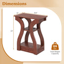 3-Tier End Tables with Charging Station Set of 2 with Open Storage Shelves