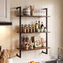 3-Tier Floating Wall Shelf - Rustic Brown
